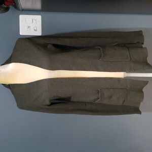 Rachel Zoe Wool Blend Open Front Olive Cardigan Sz M